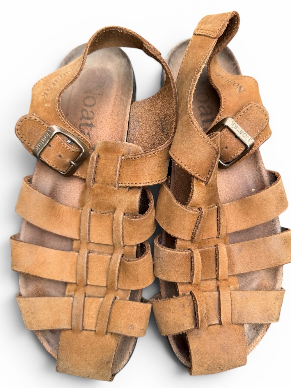Noatak Leather Fisherman Sandals Brown Comfort Slingback Women 39